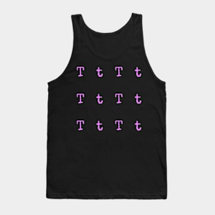 Pink Typewriter Letter T Tank Top